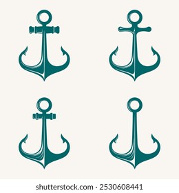 Vector anchor icon set. suitable to complete the image about sea or ship