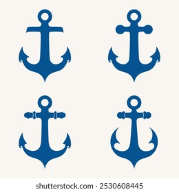 Vector anchor icon set. suitable to complete the image about sea or ship