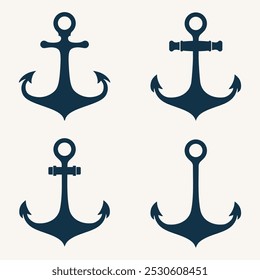 Vector anchor icon set. suitable to complete the image about sea or ship