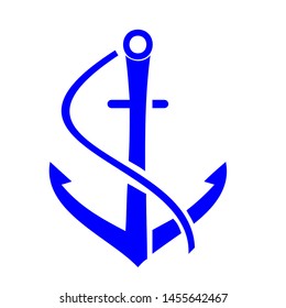 Vector anchor. Vector nautical symbol. Anchor vector illustration