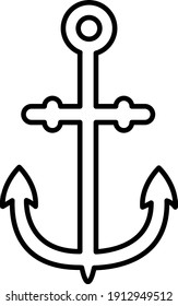 Vector Anchor Outline Icon Design
