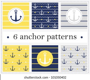 Vector anchor seamless pattern