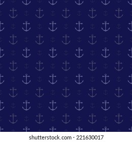 Vector anchor seamless pattern. Nautical illustration. Marine pattern design