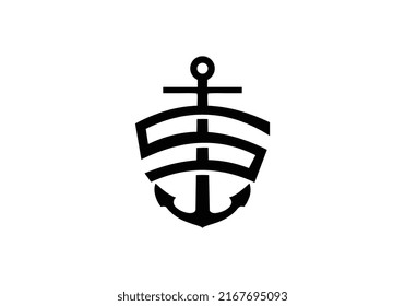 Vector Anchor Ship Letter S 