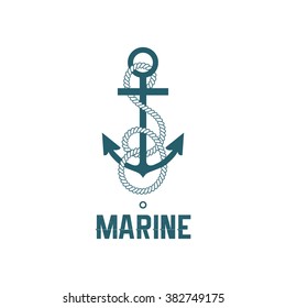 Vector anchor sign with the rope. Perfect for logo or other ocean style events and designs.