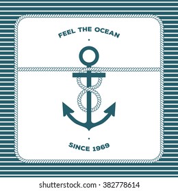 Vector anchor sign with the rope. Perfect for logo or other ocean style events and designs.