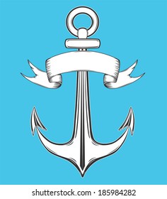 Vector Anchor with Swirly Banner to add your own text
