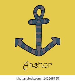 vector anchor, vintage illustration, icon