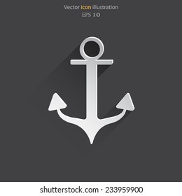 Vector anchor web flat icon. Eps 10 illustration.