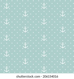 Vector anchors seamless pattern in a naurtical or marine themed background suitable for wallpaper or fabric square format