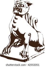 Vector of Ancient Beast pattern in China history