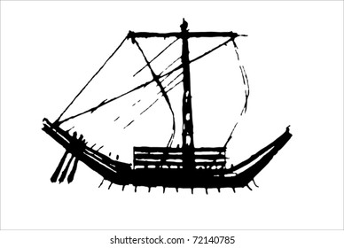 Vector ancient boat