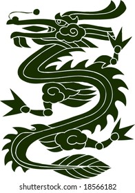 Vector of Ancient Chinese Artistic Dragon Pattern