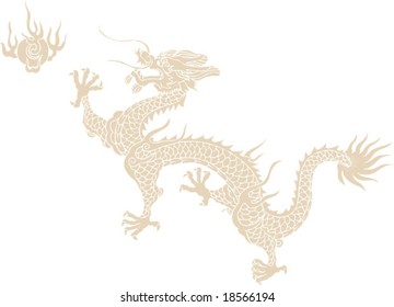 Vector of Ancient Chinese Artistic Dragon Pattern