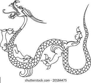 Vector of Ancient Chinese Artistic Dragon Pattern