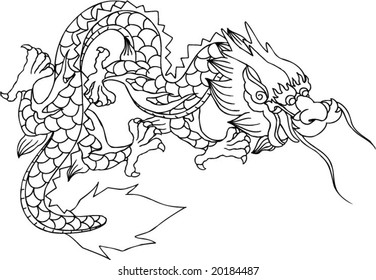 Vector of Ancient Chinese Artistic Dragon Pattern