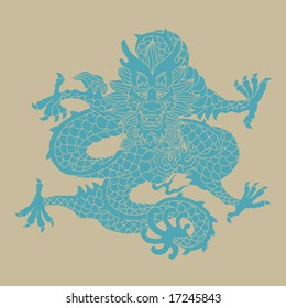 Vector of Ancient Chinese Dragon Pattern
