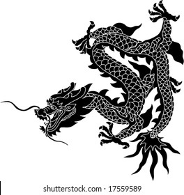 Vector of Ancient Chinese Dragon Pattern