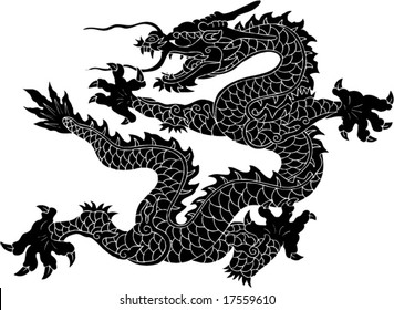 Vector Ancient Chinese Dragon Pattern Stock Vector (Royalty Free ...