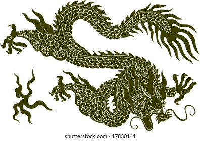 Vector of Ancient Chinese Dragon Pattern