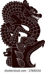 Vector of Ancient Chinese Dragon Pattern