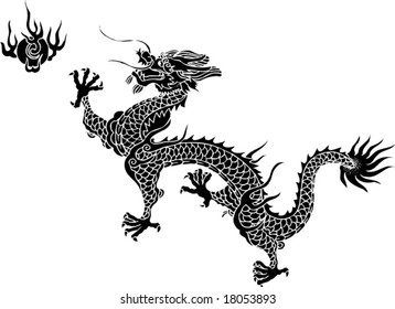 Vector of Ancient Chinese Dragon Pattern