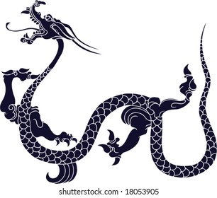 Vector of Ancient Chinese Dragon Pattern