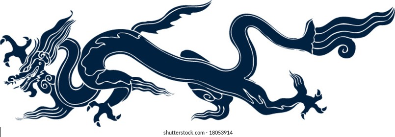 Vector of Ancient Chinese Dragon Pattern