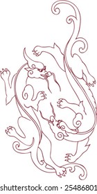 Vector of Ancient Chinese Dragon Pattern