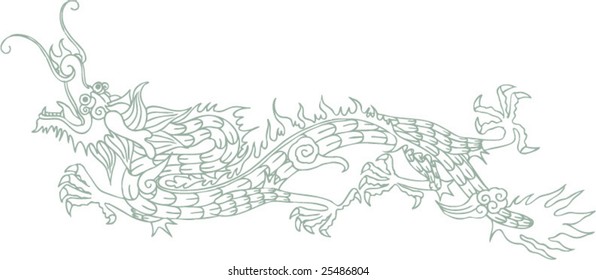 Vector of Ancient Chinese Dragon Pattern
