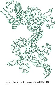 Vector of Ancient Chinese Dragon Pattern