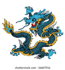 Vector of Ancient Chinese Dragon Pattern