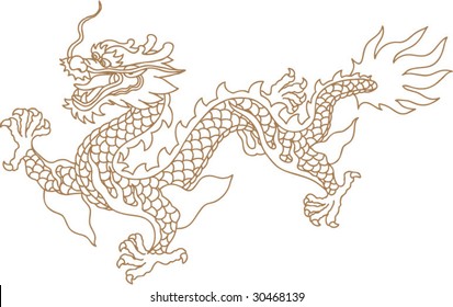 Vector of Ancient Chinese Dragon Pattern