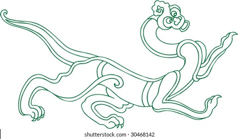 Vector of Ancient Chinese Dragon Pattern