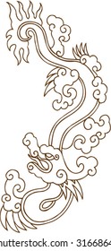 Vector of Ancient Chinese Dragon Pattern