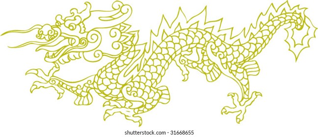 Vector of Ancient Chinese Dragon Pattern