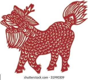 Vector of Ancient Chinese Kirin Pattern