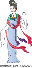 vector Ancient Chinese Lady Figure