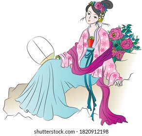 vector Ancient Chinese Lady Figure
