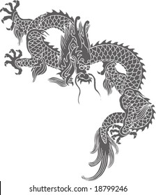 Vector of Ancient Chinese Traditional Dragon Pattern