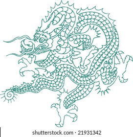 Vector del antiguo modelo de dragón tradicional chino