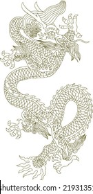 Vector of Ancient Chinese Traditional Dragon pattern