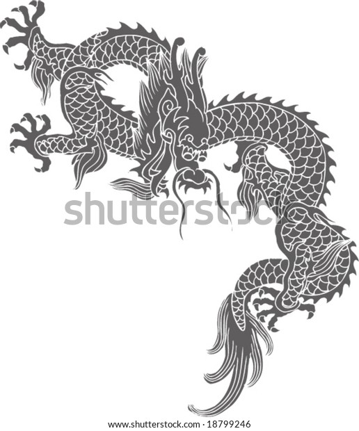 Vector of\
Ancient Chinese Traditional Dragon\
Pattern