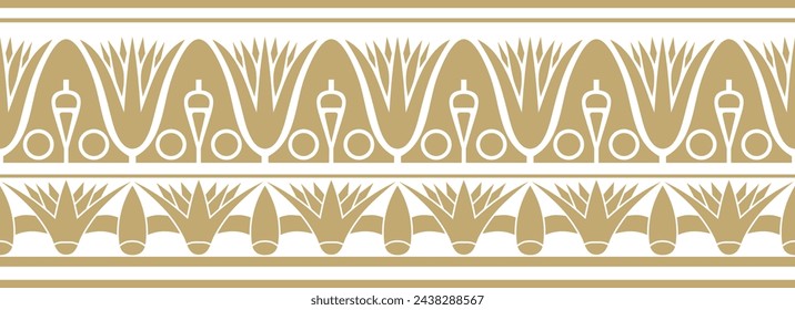 Vector ancient gold egyptian seamless ornament. Endless national ethnic border, frame.
