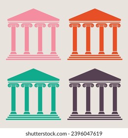 vector ancient greek architecture with columns.