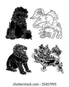 Vector of Ancient lion Dragon Pattern