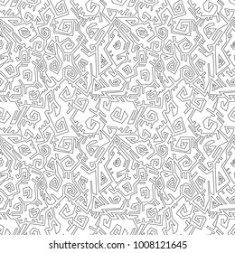 Vector ancient mexican illustration. American aztec, maui, mayan culture  patterns. illustration of mayan symbol tattoo.