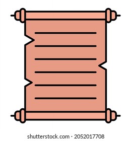 Vector Ancient Scroll Filled Outline Icon Design
