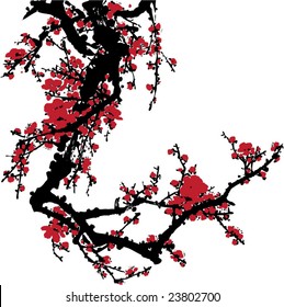 Vector of Ancient Traditional Artistic plum blossom Pattern