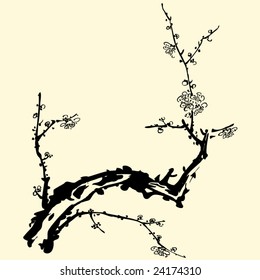 Vector of Ancient Traditional Artistic plum blossom Pattern